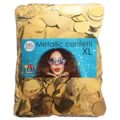 Konfetti Stora Guld Metallic