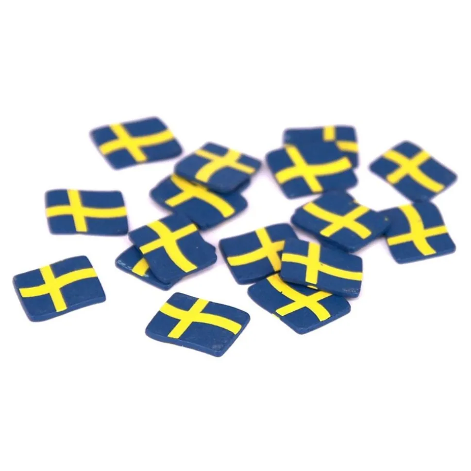Konfetti Sverigeflaggor i Trä