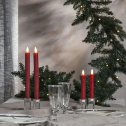 LED Antikljus Korta Rustic Röd