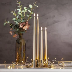 LED Antikljus Långa Metallic Guld