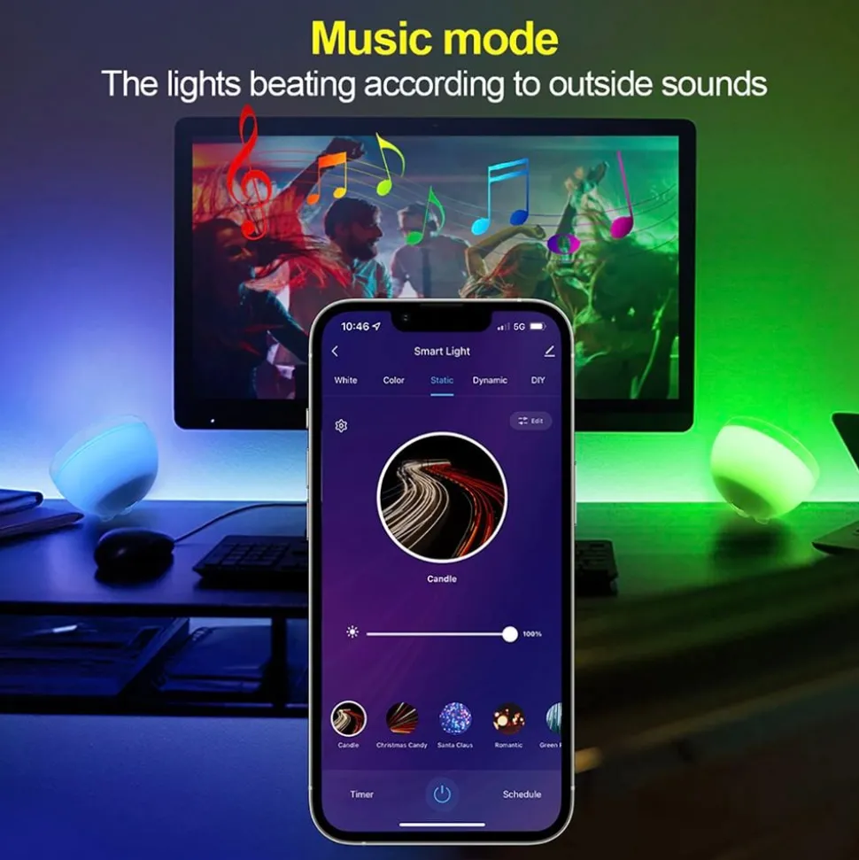 LED-Lampa Rund WiFi