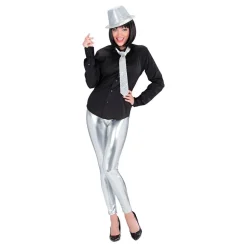 Leggings Silver Metallic