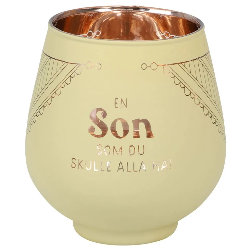 Ljuslykta Spegelglas med Text