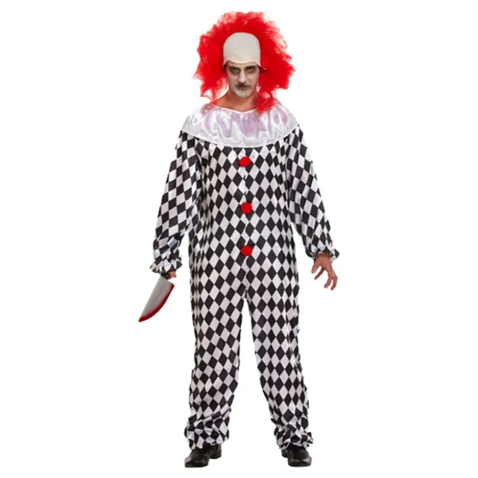 Läskig Clown med Peruk Maskeraddräkt