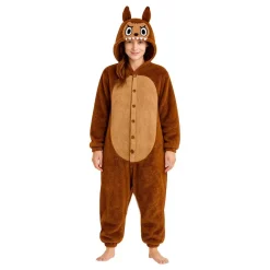 Lulu Monster Brun Onesie Dam Maskeraddräkt