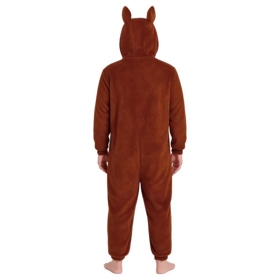 Lulu Monster Brun Onesie Dam Maskeraddräkt