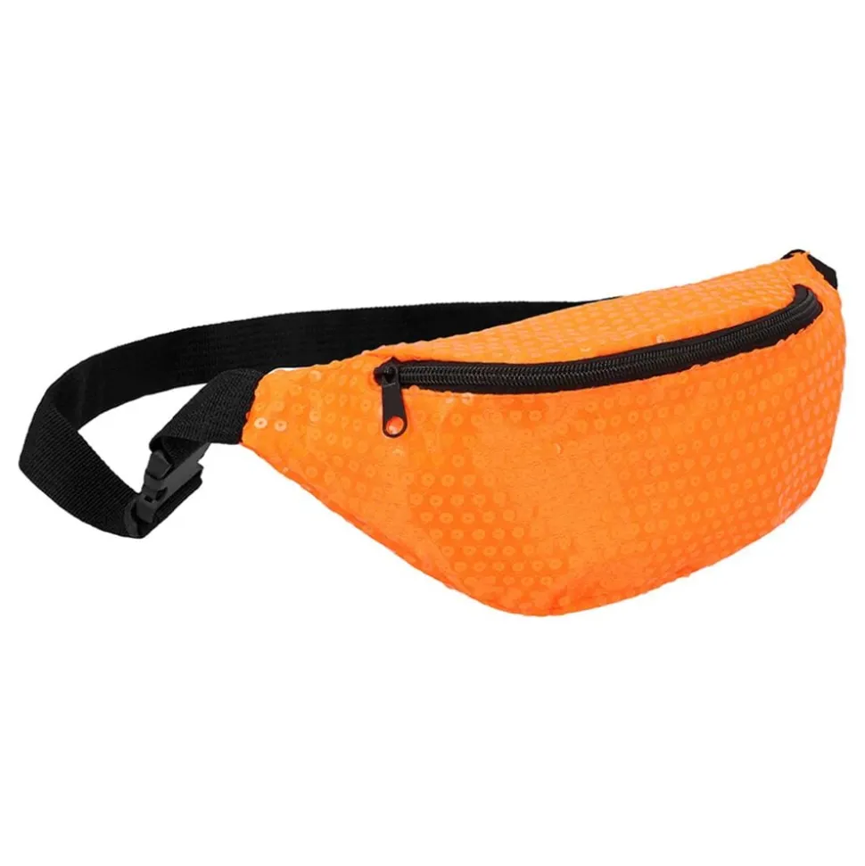 Midjeväska Paljetter Neonorange UV
