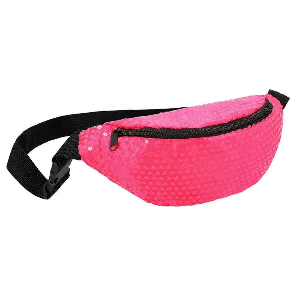 Midjeväska Paljetter Neonrosa UV