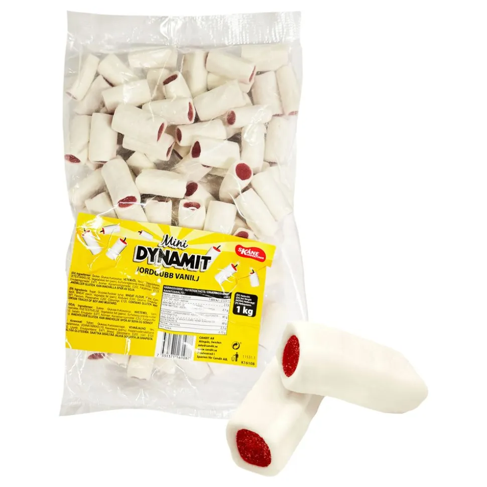 Minidynamit Jordgubb Vanilj Storpack