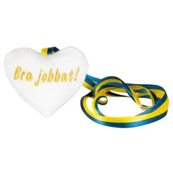 Mjukishjärta med Blå/Gult Band Bra Jobbat