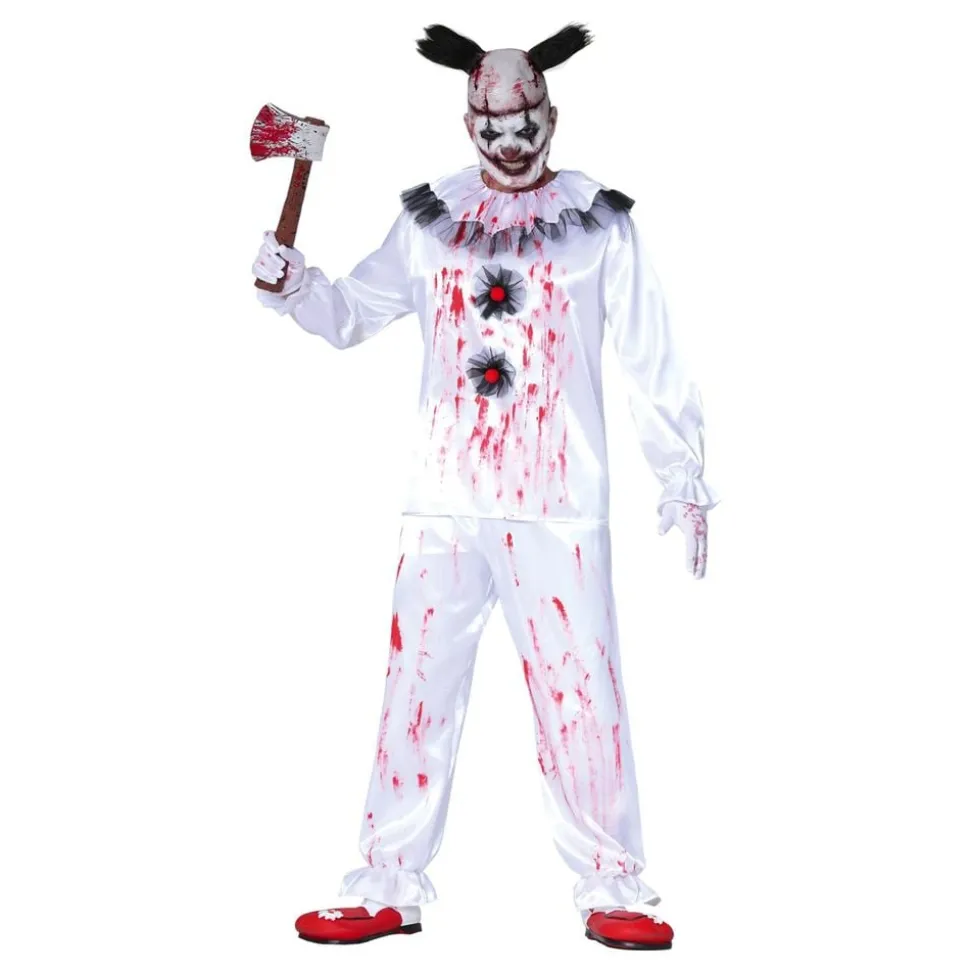 Mördarclown Vit Maskeraddräkt
