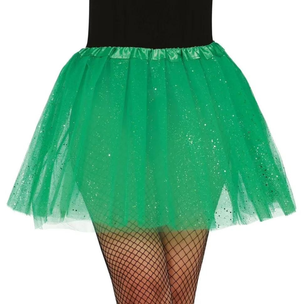 Mörkgrön Tyllkjol med Glitter