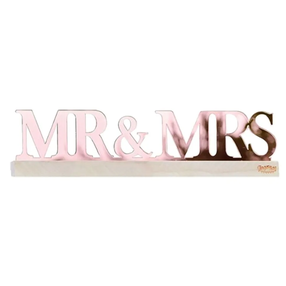 Mr & Mrs Skylt Roséguld Akryl