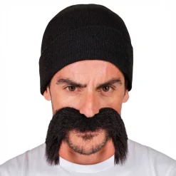 Mössa & Mustasch Svart Maskeradkit