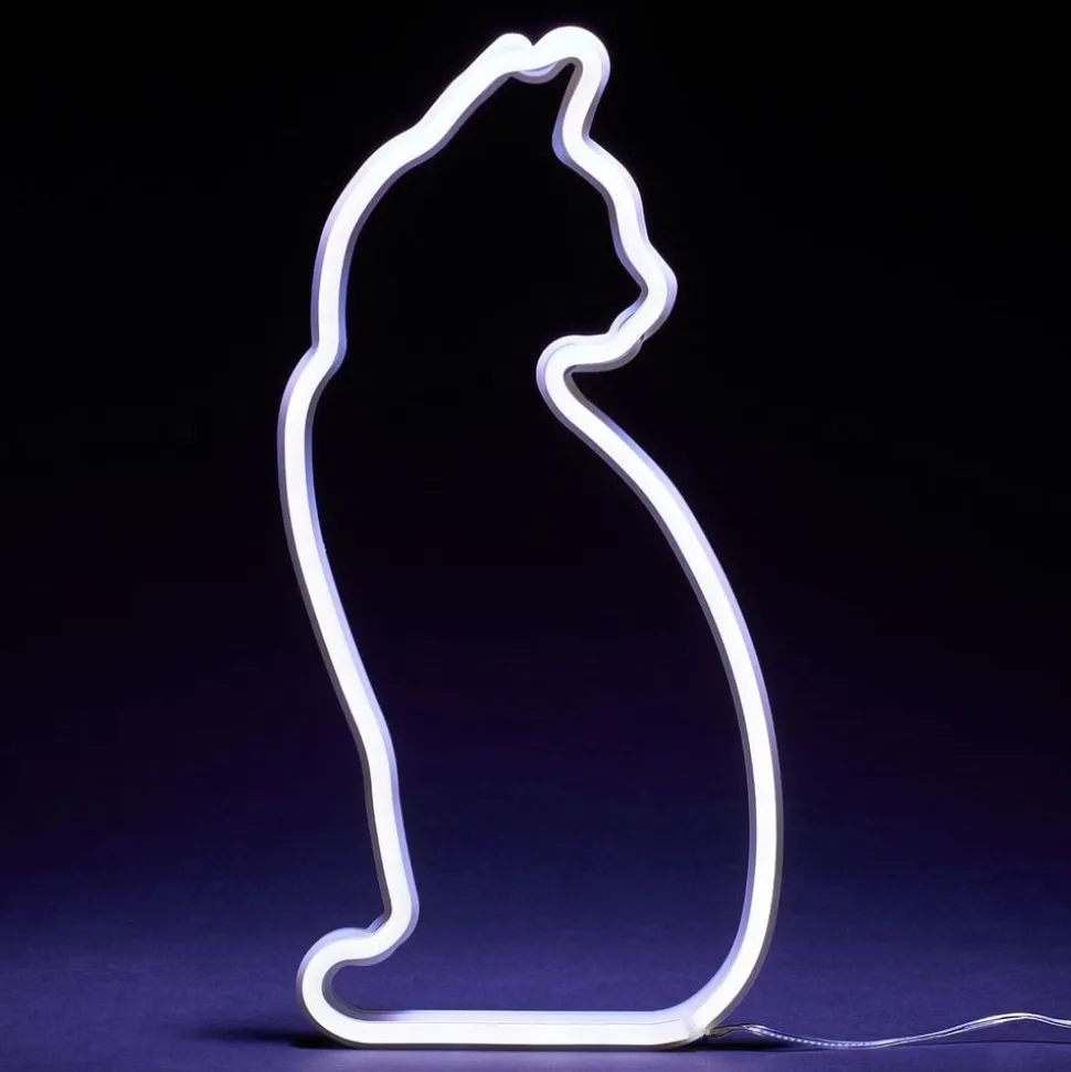 Mustard LED-lampa Katt Neon