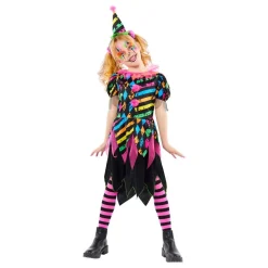 Neon Clown Klänning Barn Maskeraddräkt
