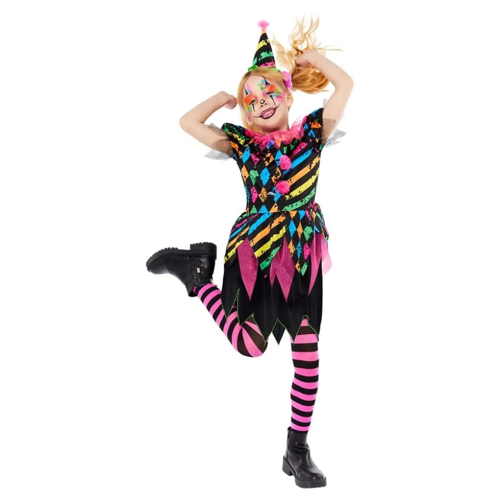 Neon Clown Klänning Barn Maskeraddräkt