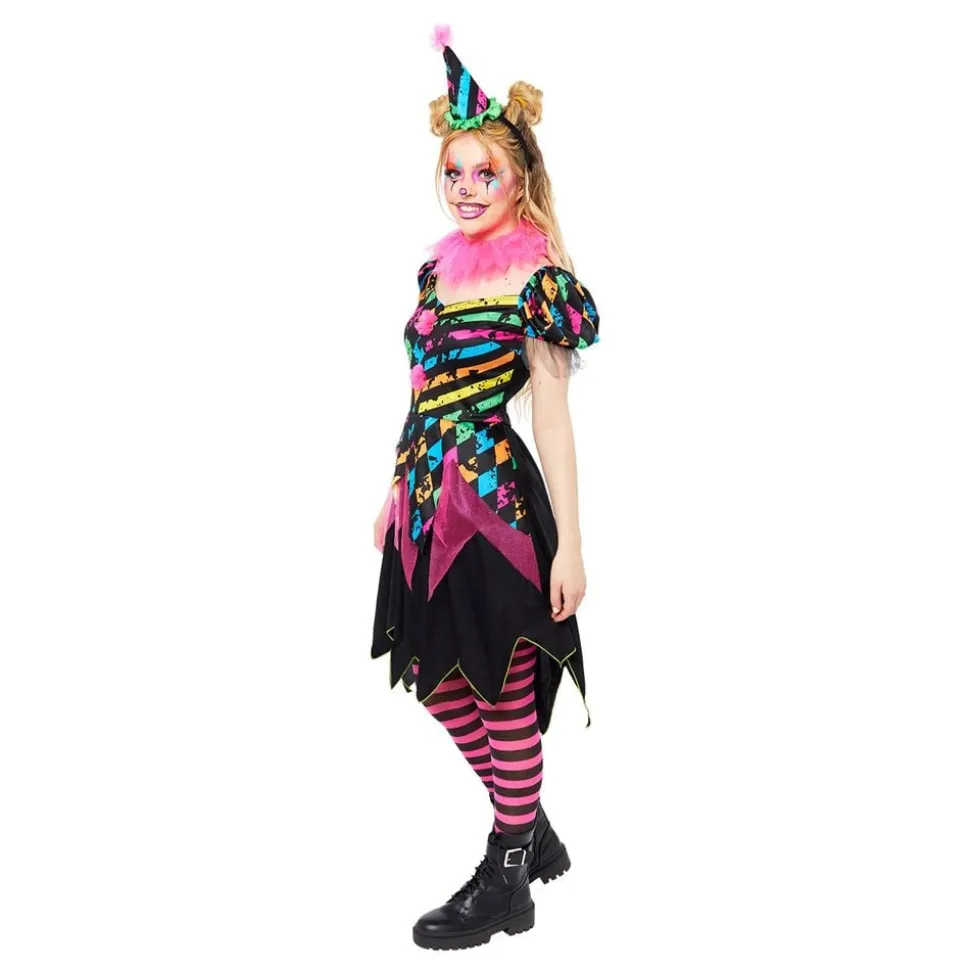Neon Clown Klänning Maskeraddräkt