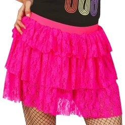 Neonrosa 80-tals Kjol