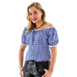 Oktoberfest Blus Vit/Blå