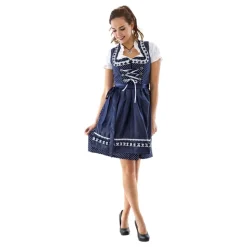 Oktoberfest Dirndl Blå/Vit Polka Dot Maskeraddräkt