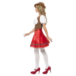 Oktoberfest Klänning Vit/Röd Maskeraddräkt