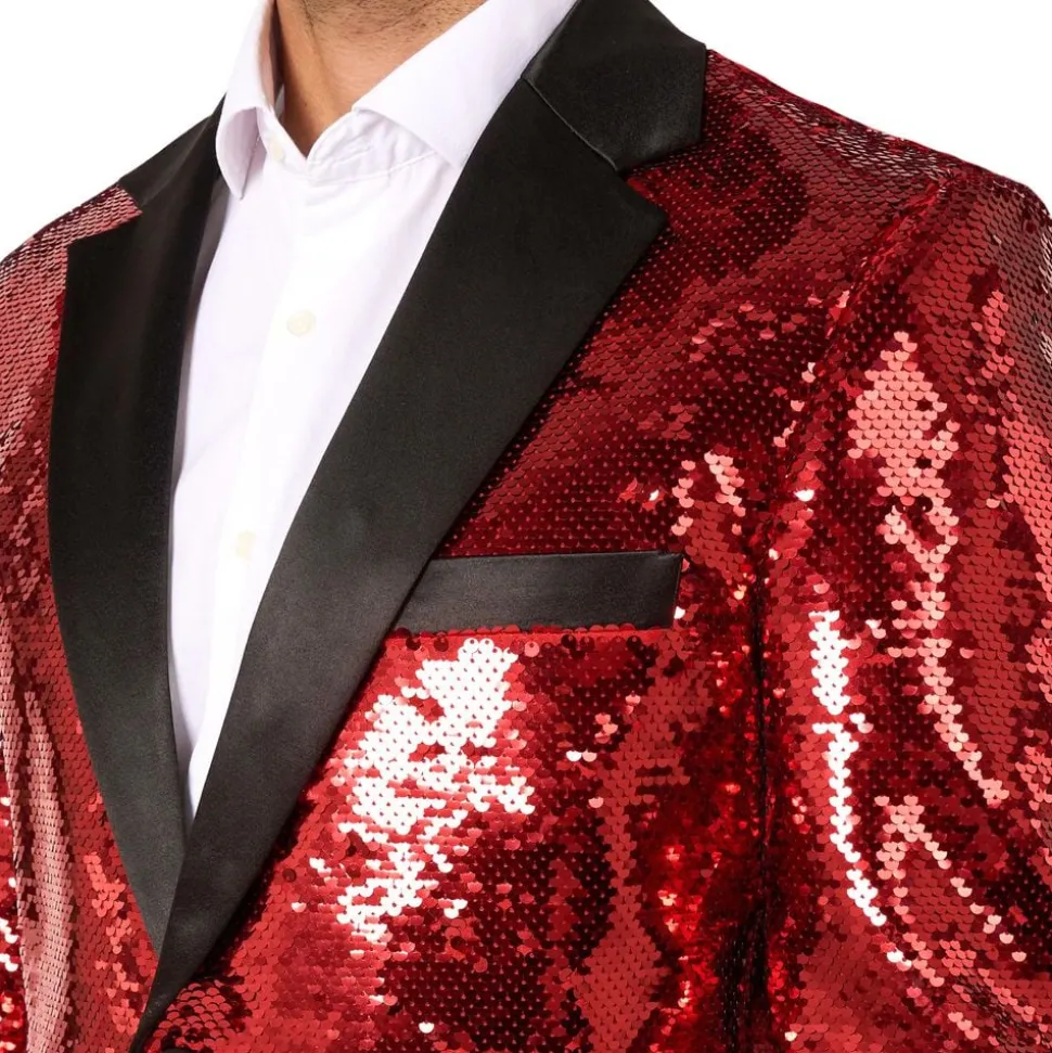 OppoSuits Paljettkavaj Briliant Röd