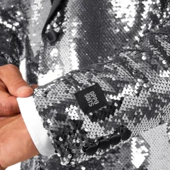 OppoSuits Paljettkavaj Briliant Silver