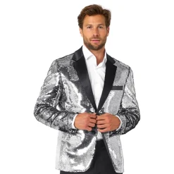 OppoSuits Paljettkavaj Briliant Silver