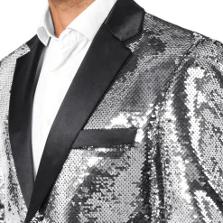 OppoSuits Paljettkavaj Briliant Silver
