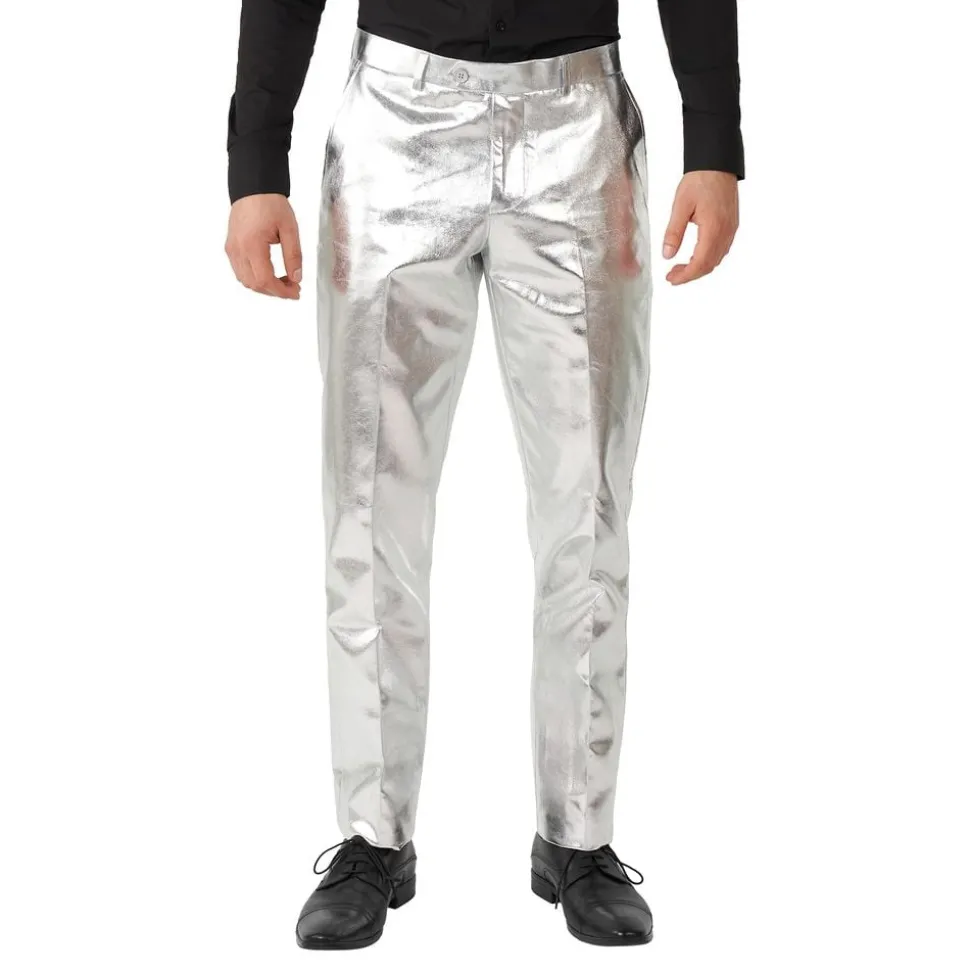 OppoSuits Shiny Silver Kostym