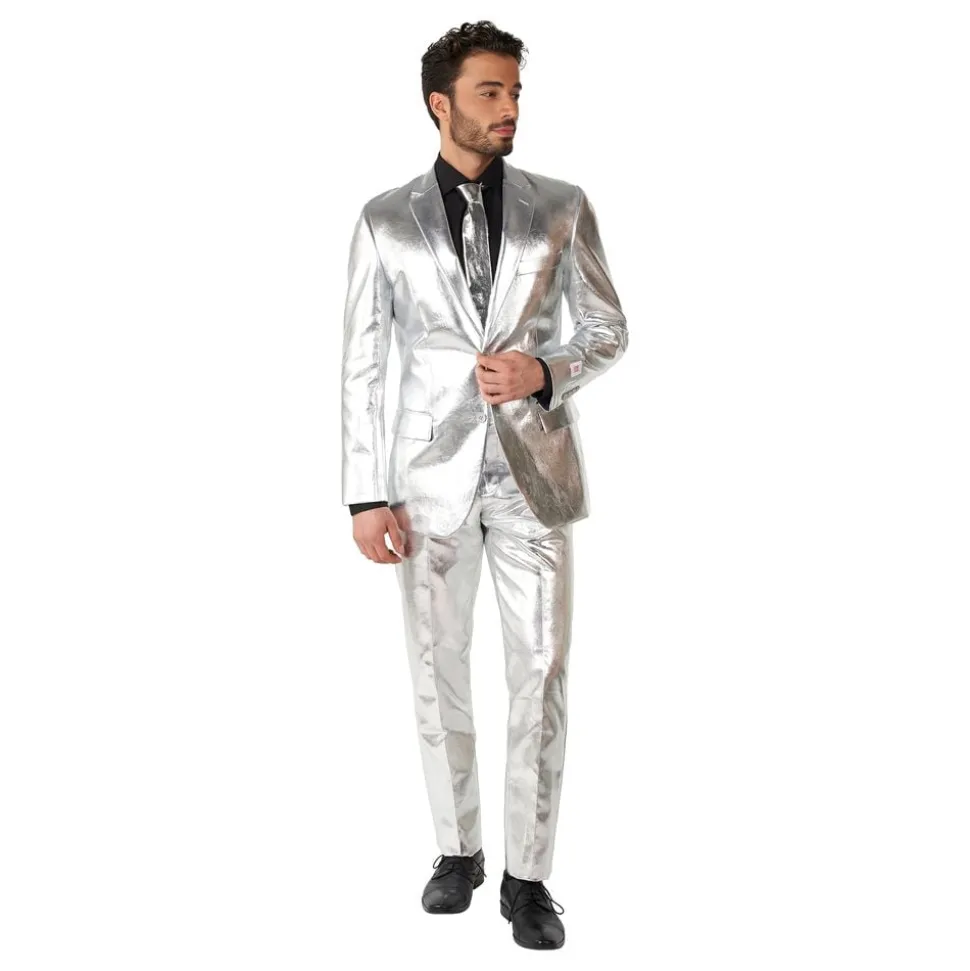 OppoSuits Shiny Silver Kostym