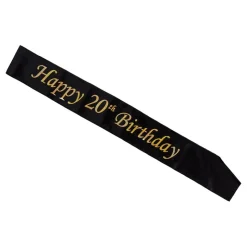 Ordensband Happy 20th Birthday Svart/Guld