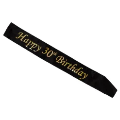 Ordensband Happy 30th Birthday Svart/Guld