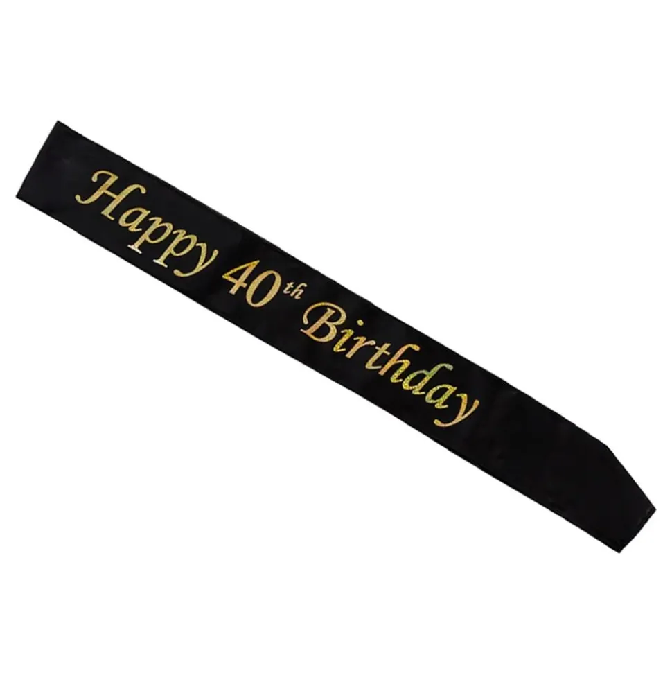 Ordensband Happy 40th Birthday Svart/Guld
