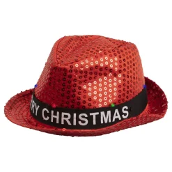 Paljetthatt LED Merry Christmas