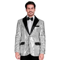 Paljettkavaj Herr Silver
