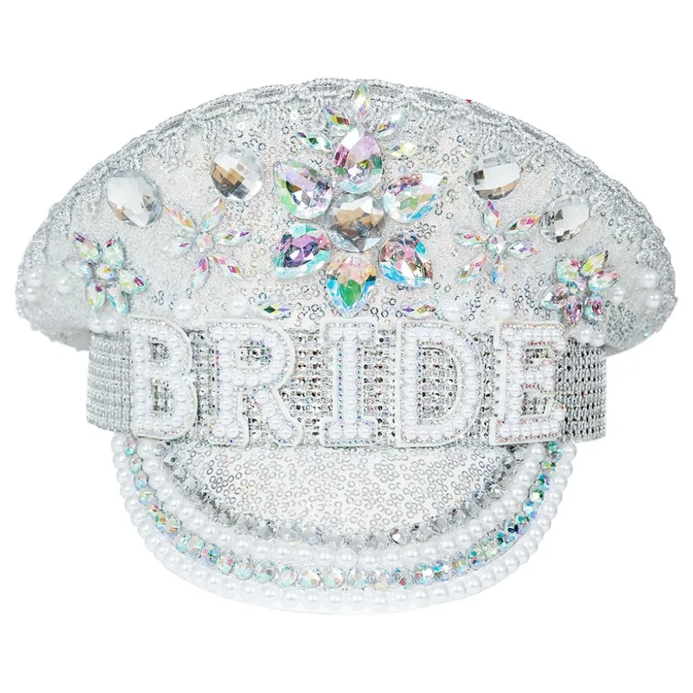 Paljettkeps Bride med Pärlor