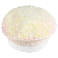 Paljettkeps Vit/Pärlemor med Juveler