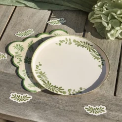 Pappersassietter Gröna Löv Botanic