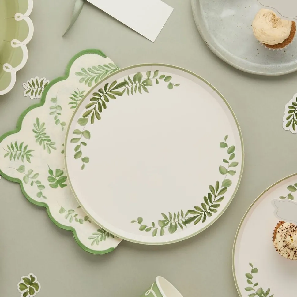 Pappersassietter Gröna Löv Botanic