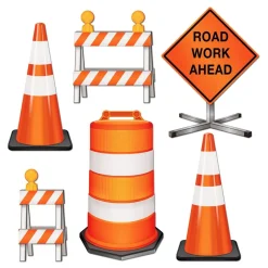 Pappersdekorationer Road Work Ahead