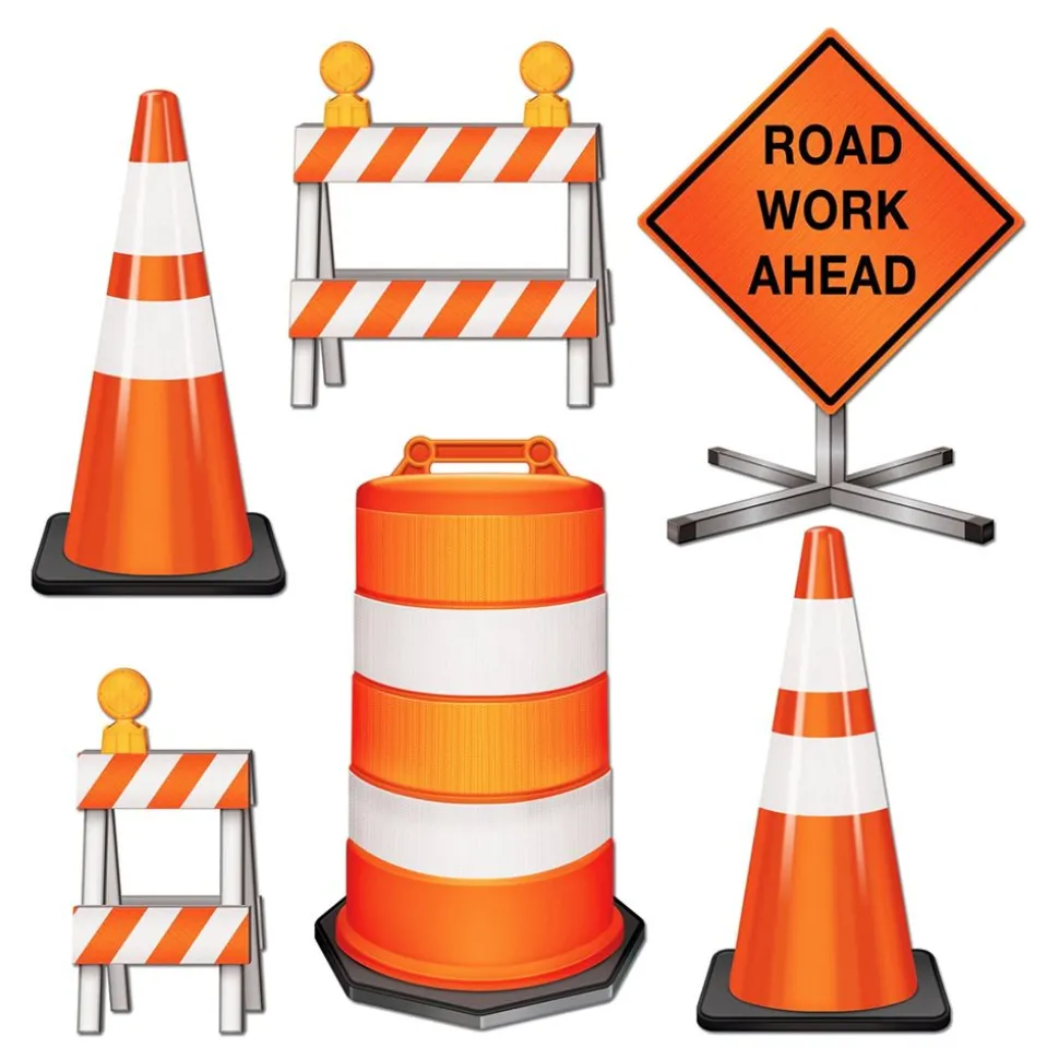 Pappersdekorationer Road Work Ahead