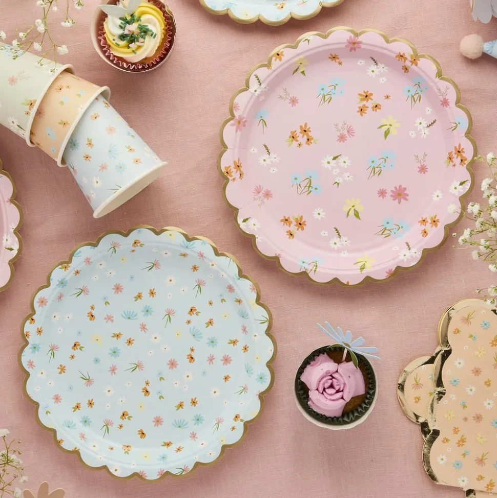 Papperstallrikar Floral Pastell