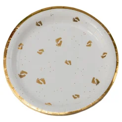 Papperstallrikar Fötter Guld/Vit