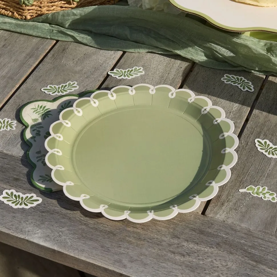 Papperstallrikar Gröna Löv Botanic