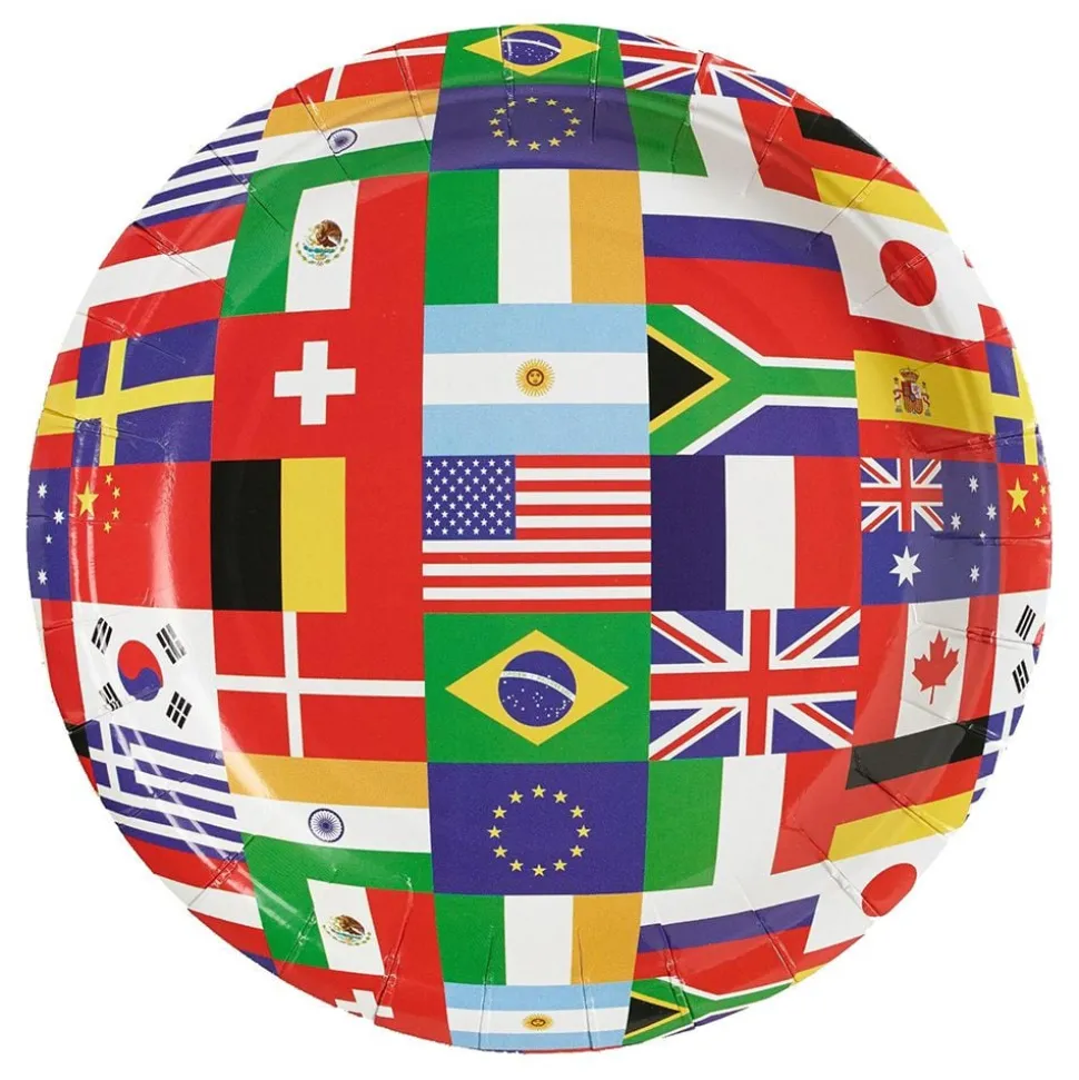 Papperstallrikar Internationella Flaggor
