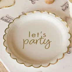 Papperstallrikar Let's Party Cremevit Rosett