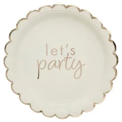 Papperstallrikar Let's Party Cremevit Rosett