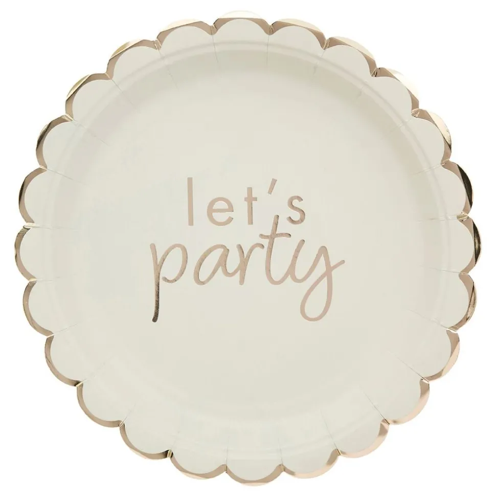 Papperstallrikar Let's Party Cremevit Rosett